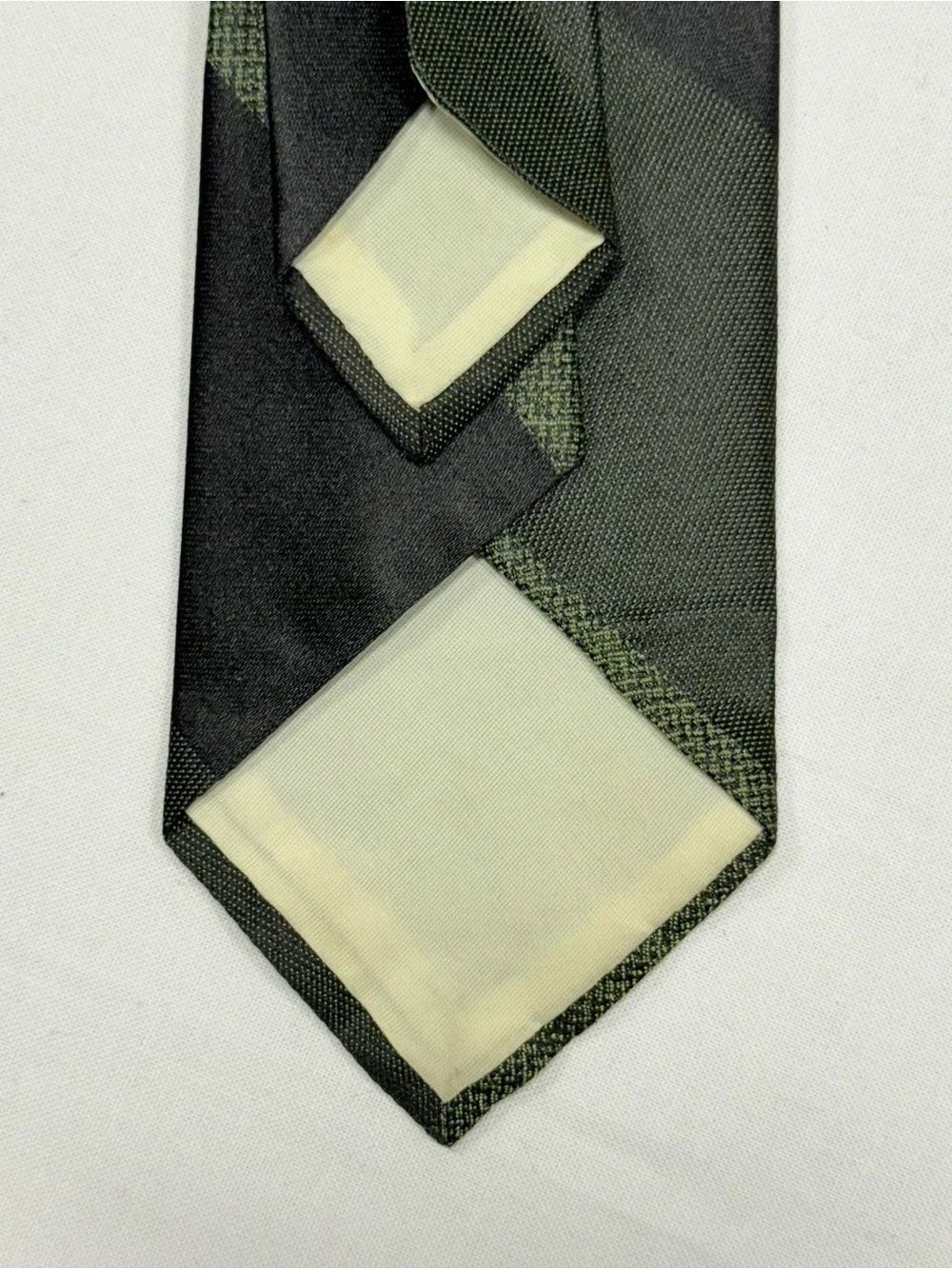 Vintage Lancashire Olive Black Stripe All Silk Italy Regimental‎ Necktie 1960s